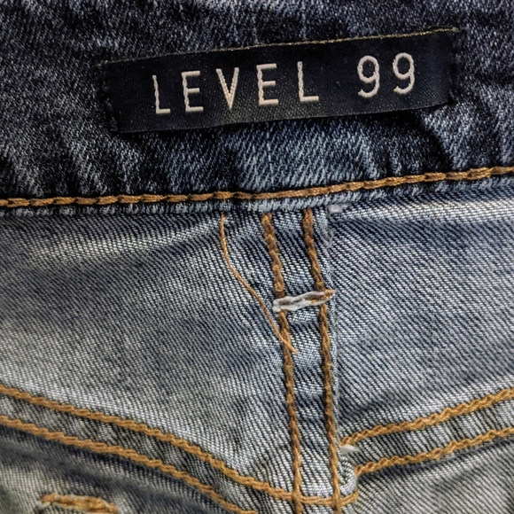 Level 99 Morgan Slouchy Straight Medium Blue Button Fly Denim - Picture 10 of 11